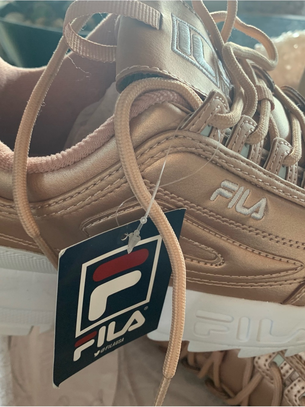 Fila Disruptor II Premium Metallic Sneakers - Gold/White